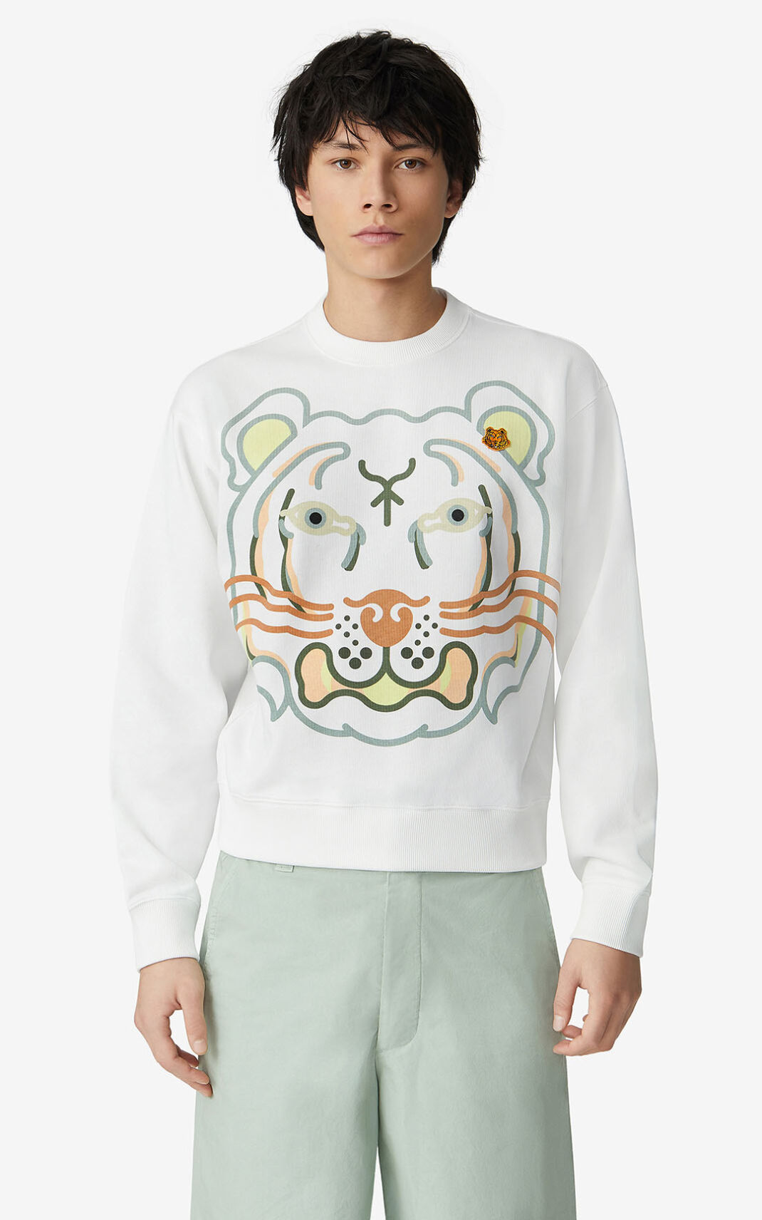 Sweat Kenzo K Tiger Homme Blanche | IVDL-84715